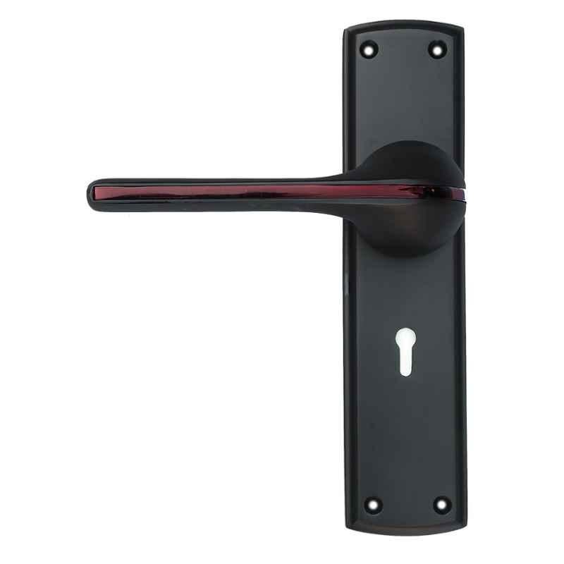 S&A Home Decor 8 inch Zinc Black Matt Finish Mortise Door Lock Set with 3 Keys, MH-150
