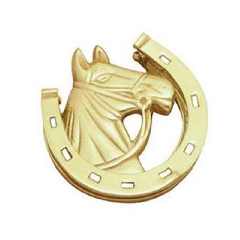 Smart Shophar 5 inch Brass Gold Horse Door Knocker, SHA10DK-HORS-GL05-P1