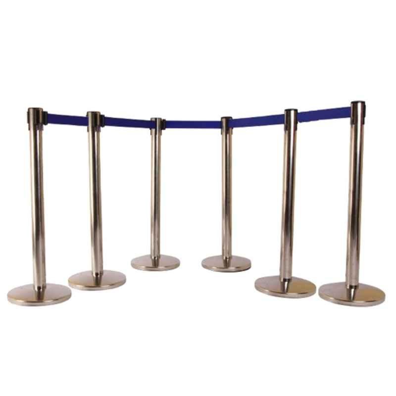 Ladwa 6 Pcs Stainless Steel 202 Hook Type Q Manager Set with 2.25m Blue Nylon Belt, LDW-QUEMANAGER-BLUETAPE-PK6
