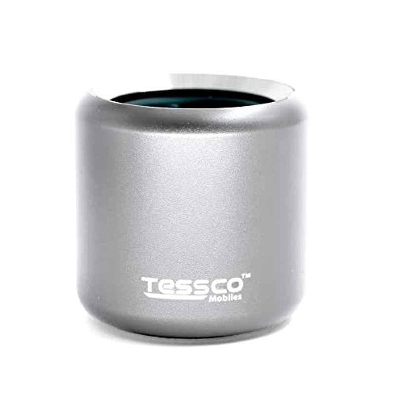 Tessco 3W Silver Mini Wireless Bluetooth Speaker with IPX5 Waterproof & DSP Technology, FS-339