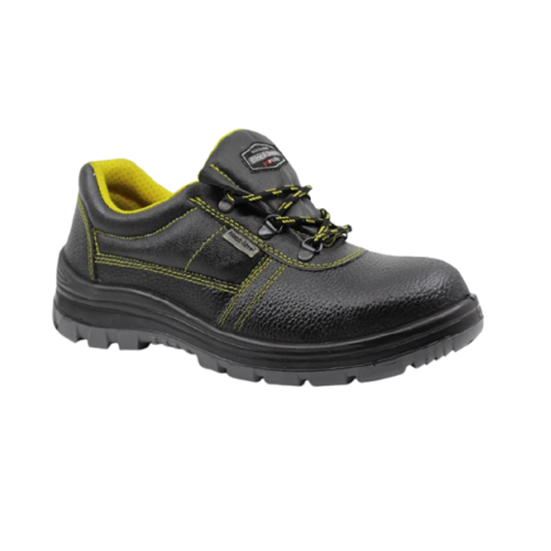 Blacksteel SZ 01 Leather Steel Toe Black Work Safety Shoes, Size: 8