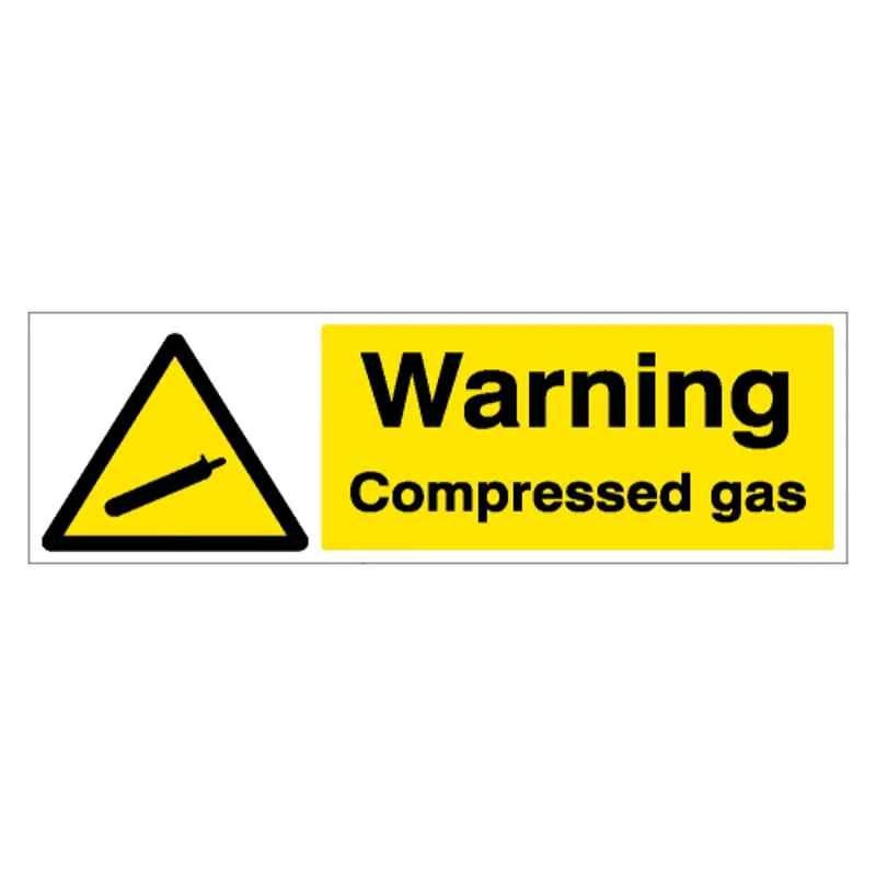 SUNSIGNS 300x100mm Vinyl & ACP Sheet Warning Compressed Gas Signage, SN0097VNLM3HPIFAG