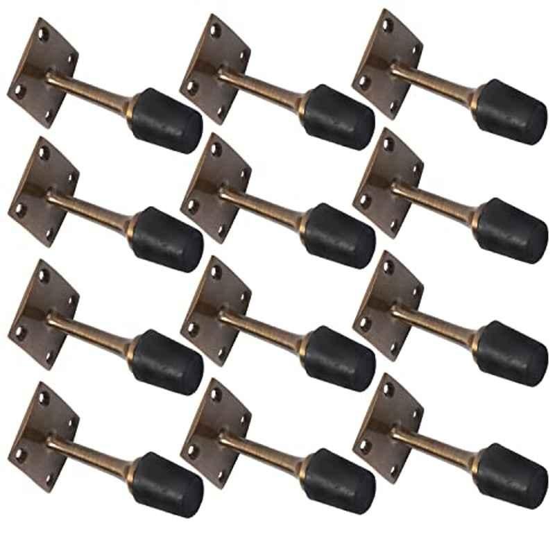 Screwtight 3 inch Zinc Antique Brass Wall Mounted Door Stopper, Z230101A-12 (Pack of 12)
