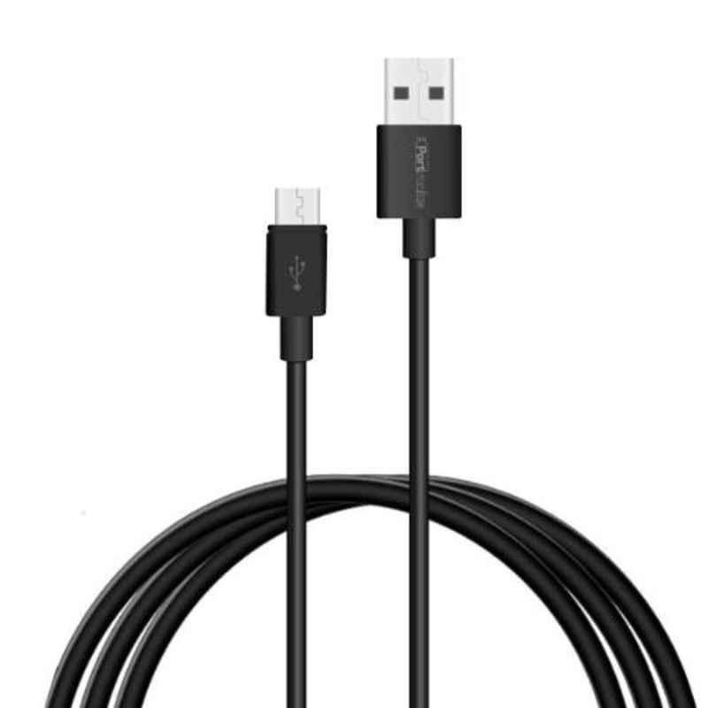 Portronics Konnect Core 2.4A Black 1m Micro USB Cable, POR-654 (Pack of 20)