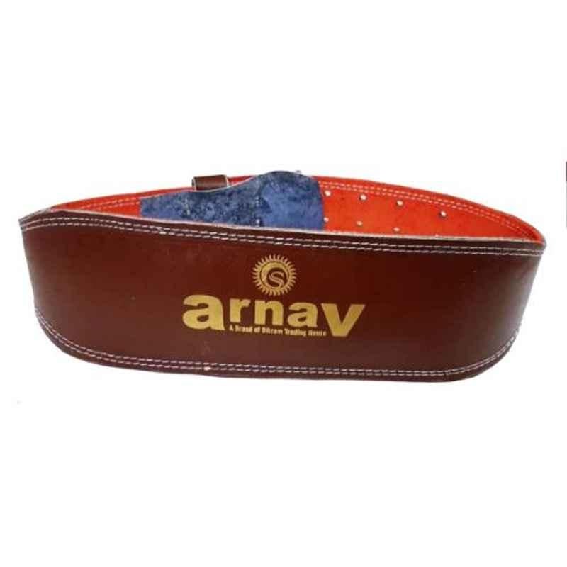 Arnav 6 inch Black Weight Lifting Gym Belt with Back Support, Steel Roller Buckle & Abdomen Support, Size: S