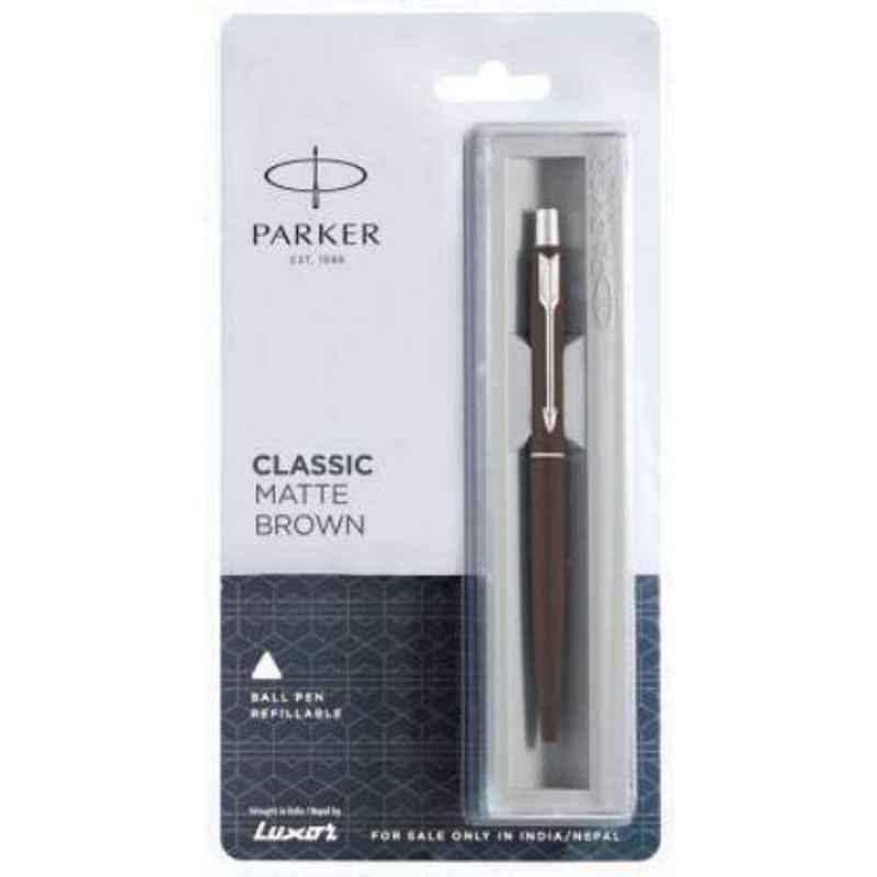 Parker Blue Ink Classic Matte Brown CT Ball Pen