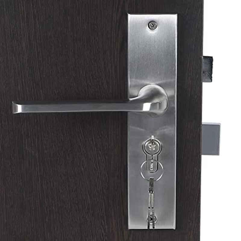 Handle Waala Bullet-CYS-BSK 8 inch 60mm Stainless Steel Silver Cylindrical Plate Both Side Key Mortise Door Lock Set