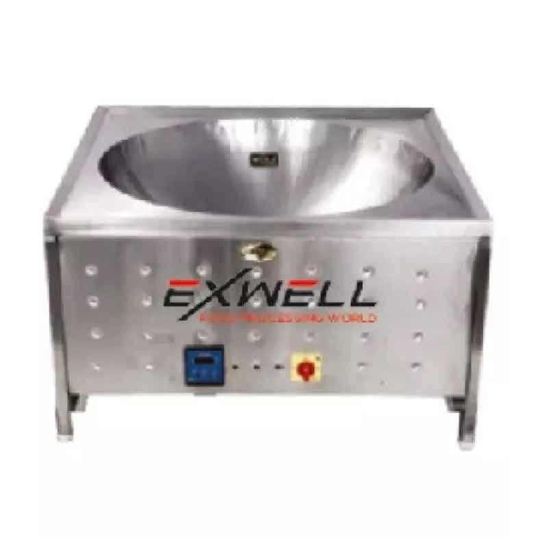 Exwell 20 inch Stainless Steel Silver Table Top Electric Kadai, Capacity: 10 L