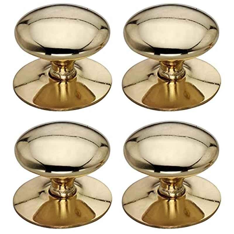 Screwtight 1.1 inch Zinc Brass Effect Finish Victorian Door Knob, Z070202PBL-4 (Pack of 4)