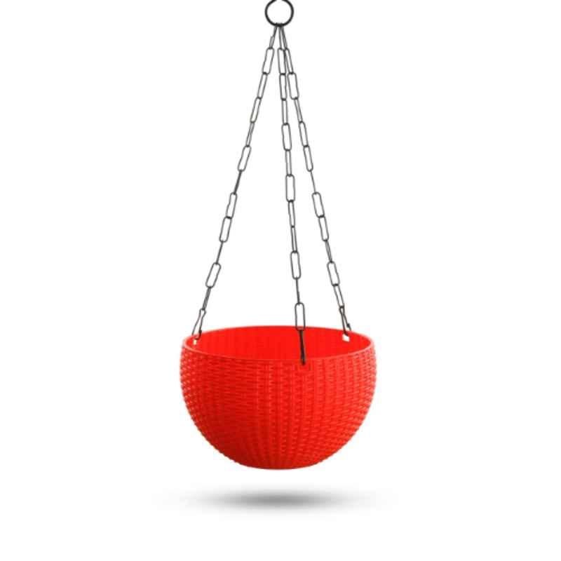 Gardens Need 4 Pcs 22x22x24cm 100% Virgin Plastic Red Euro Hanging Planter Basket