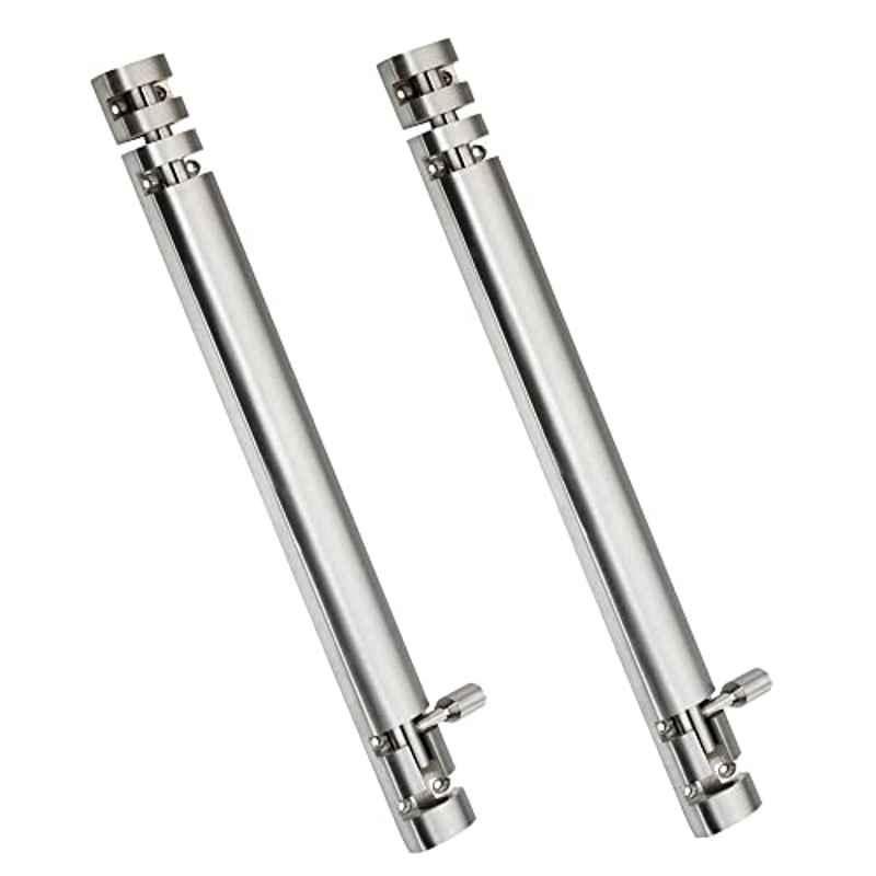 Screwtight Xylo 12 inch Aluminium Silver Satin Finish Tower Bolt, XYLO-SS-12IN-2 (Pack of 2)