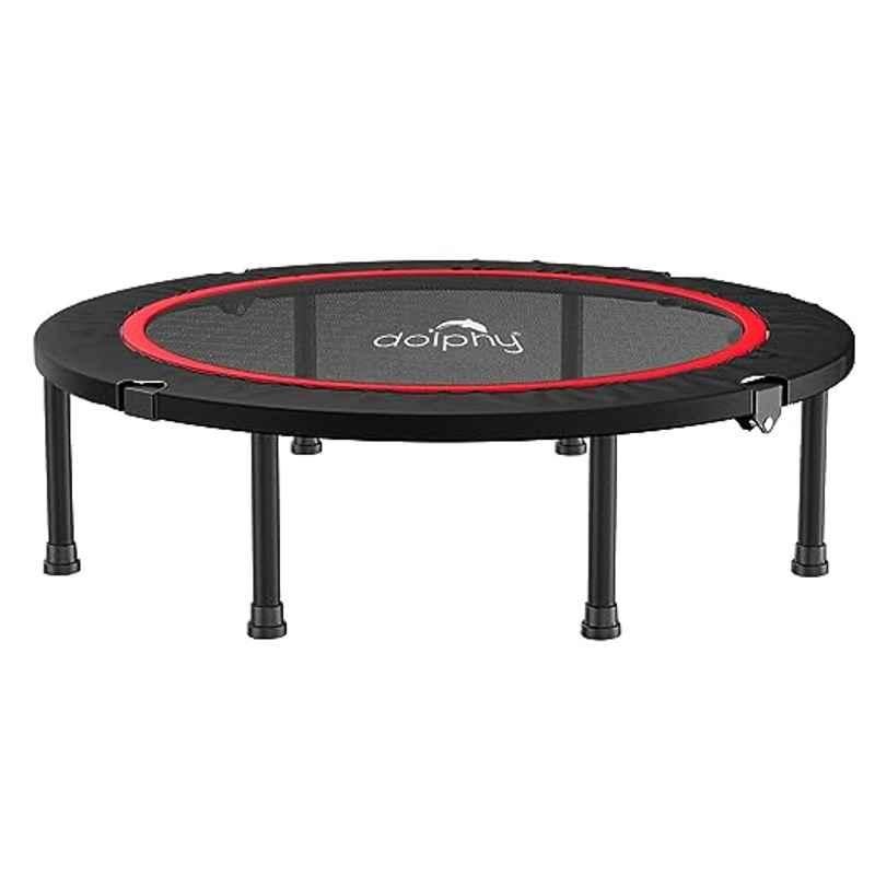 Dolphy 40 inch 80kg Alloy Steel Red & Black Foldable Mini Trampoline with Safety Pad, DCTL0012