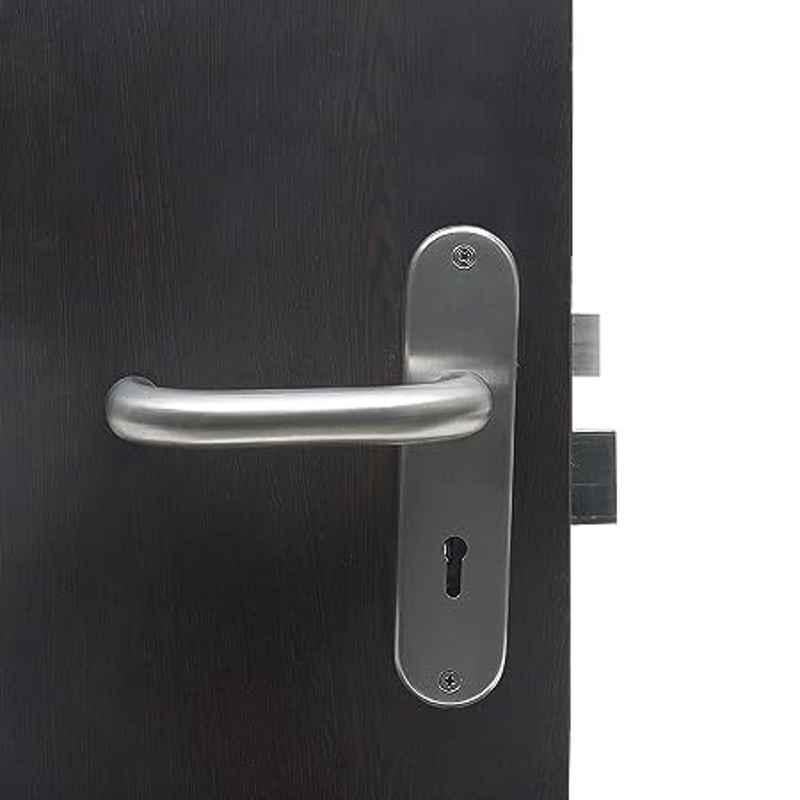 Handle Waala MG-1103 8 inch Stainless Steel Silver Round Ky Plate Mortise Door Lock Set