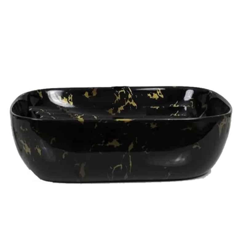 Hisre 45x33x12.7cm Ceramic Black Table Top Wash Basin, SKT1024