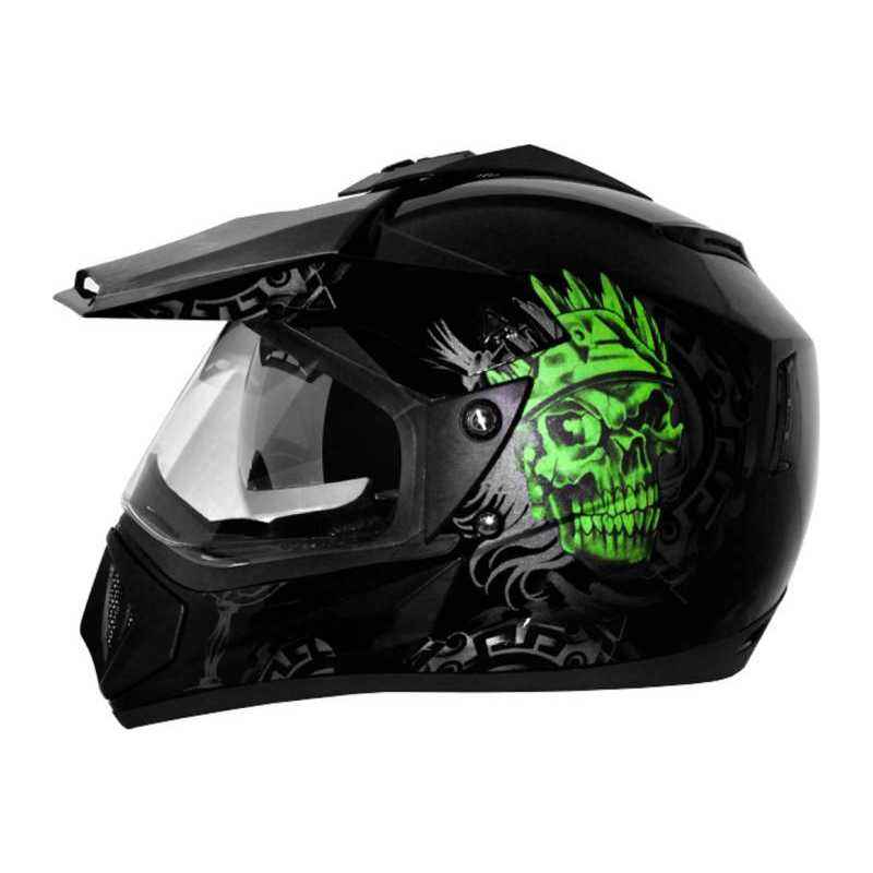 Vega Off Road Ranger Motocross Dull Black Green Helmet, Size (xxlarge, 580 mm)