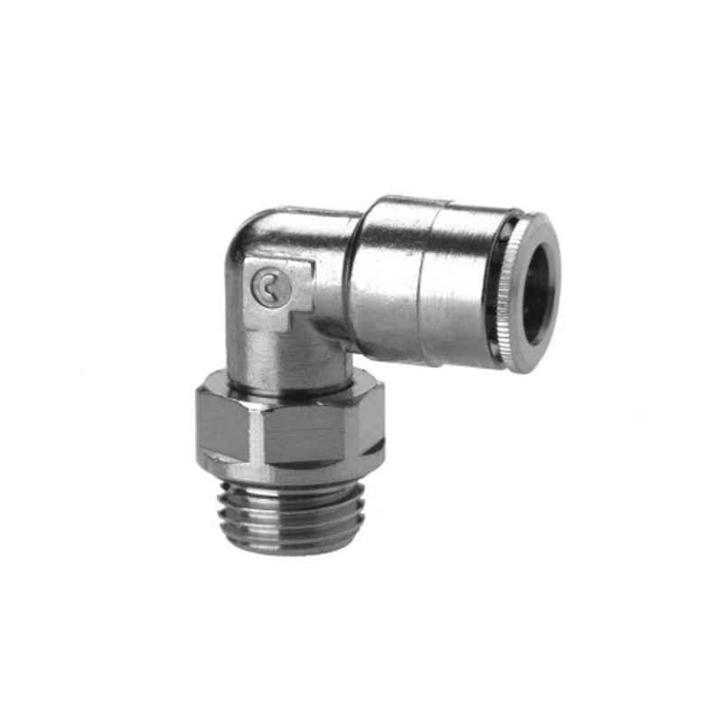 Camozzi 6522 4-1/4 Brass Metric BSP Swivel Male Elbow Connector