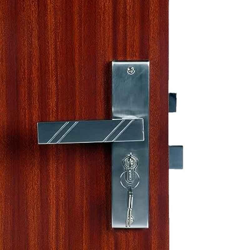 Handle Waala Altis 8 inch 60mm Stainless Steel Satin Finish Cylindrical Plate Both Side Key Mortise Door Lock Set