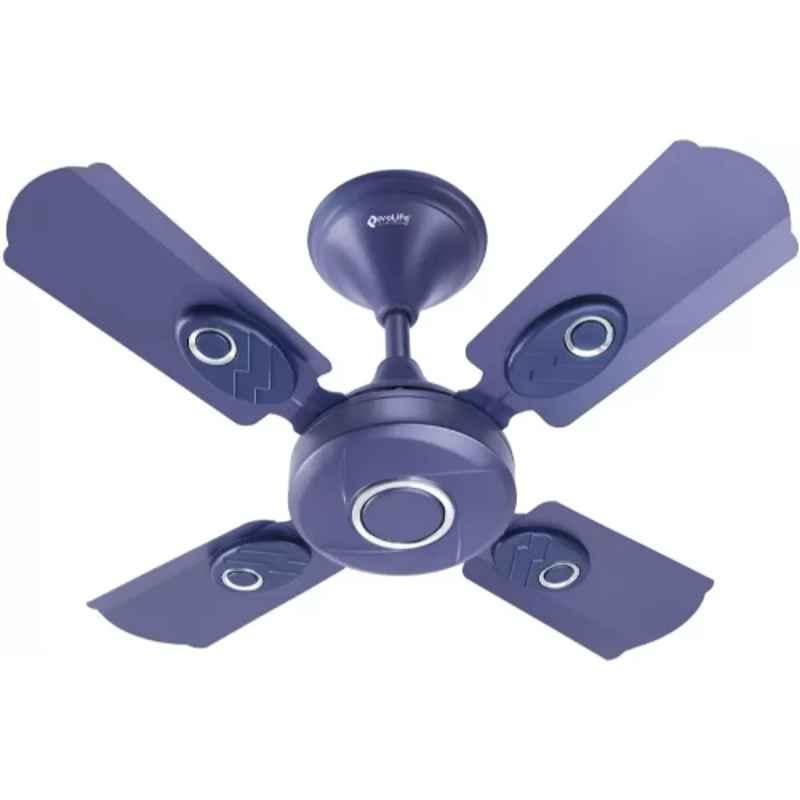 Prolife Optima 60W Silver & Blue Regular 4 Blade Ultra High Speed Ceiling Fan, Sweep: 600 mm (Pack of 3)