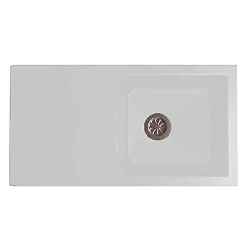 Uken Heavy Duty Quartz Kitchen Sink (39X19.5) With Accessories(40/20-Qr-Me-Gs--9) Grey
