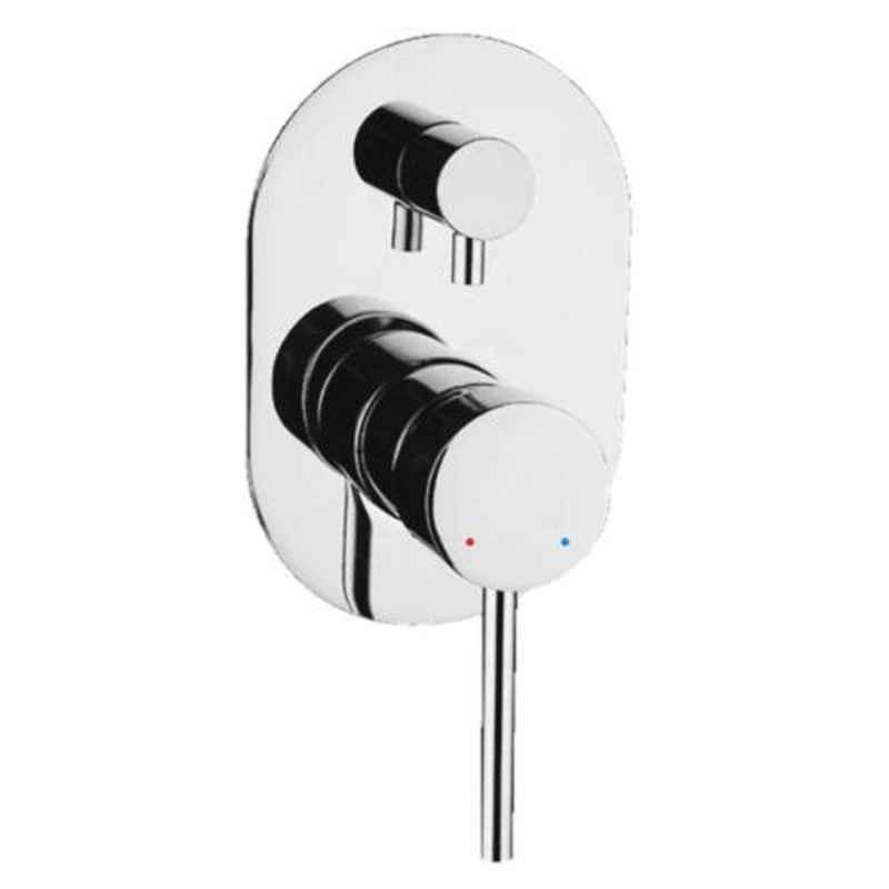 Drizzle Flora Brass Chrome Finish Silver 4 Way Single Lever Diverter, AFLORA4DIVERT