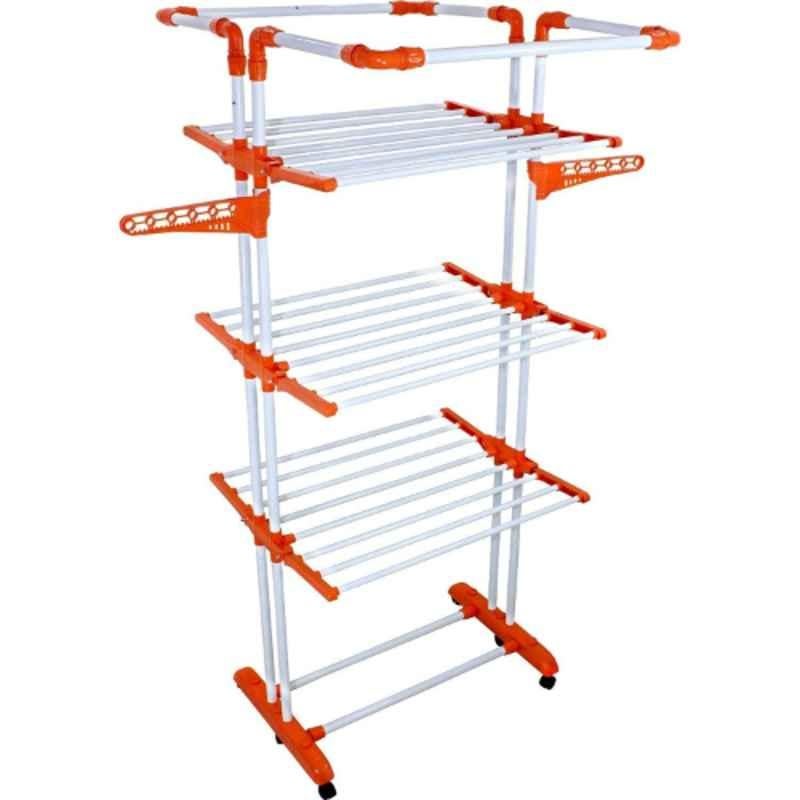 Homace Polypropylene Floor Mounted Red Foldable Clothes Stand, BRC-750