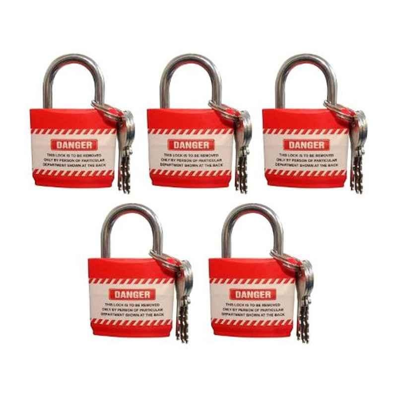 India Loto ILP219 Red Regular Shackle Padlock (Pack of 5)