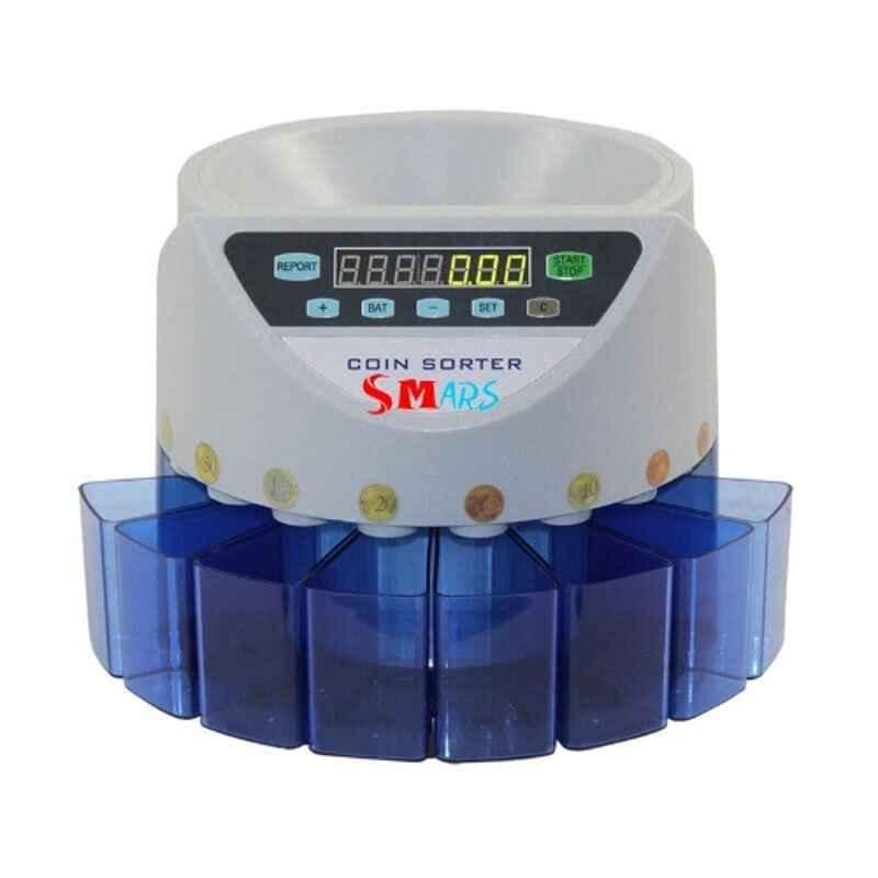 Smars 300 Coins/min Electronic Coin Counter Cum Sorter Machine for Shop, Bank & Restaurant