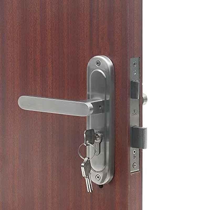 Homexpert LB-304 Stainless Steel Satin Finish Round Plate Heavy Duty Mortise Door Lock Set