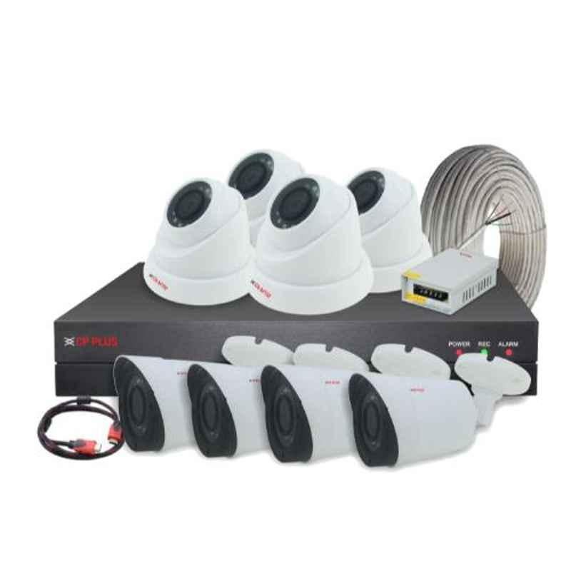 CP Plus 2.4MP 4 Dome & 4 Bullet HD Camera, 8 Channel DVR Kit without Hard Disk, CP-VCK-TD44G-B1