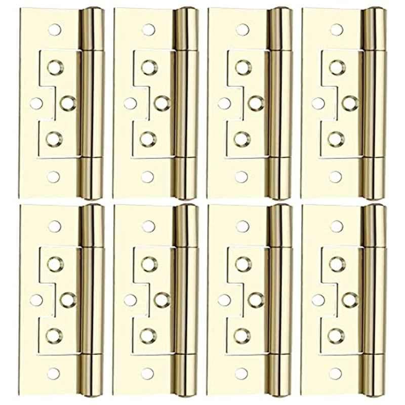 Screwtight 2.5 inch Iron Brass Effect Finish Cabinet & Door Flush Hinge, â€ŽS170704EB-8 (Pack of 8)