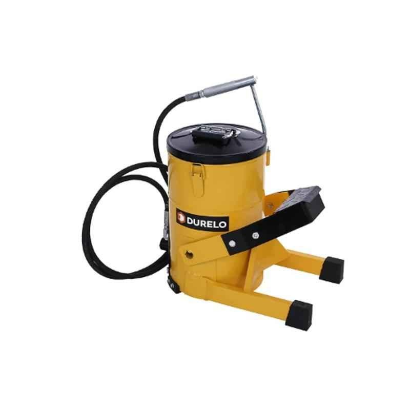Durelo 10Kg Foot Operated Grease Gun Bucket & High Pressure Grease Pump complete with High Pressure Hose 2.2mtr and 4 Jaw Coupler, GPF-10