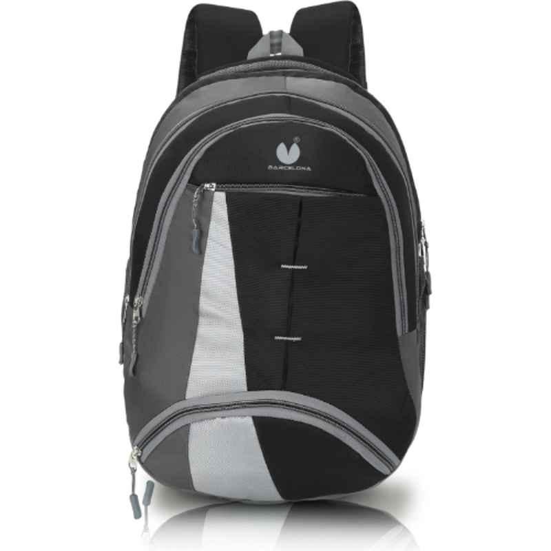 Barcelona 21L Polyester Black Casual Travel Backpack with Laptop Compartment