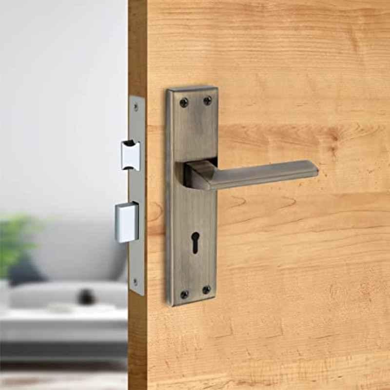 Screwtight 8 inch Iron Antique Brass Finish Heavy Duty Mortise Handle Door Lock Set, AZMPH0009-BA