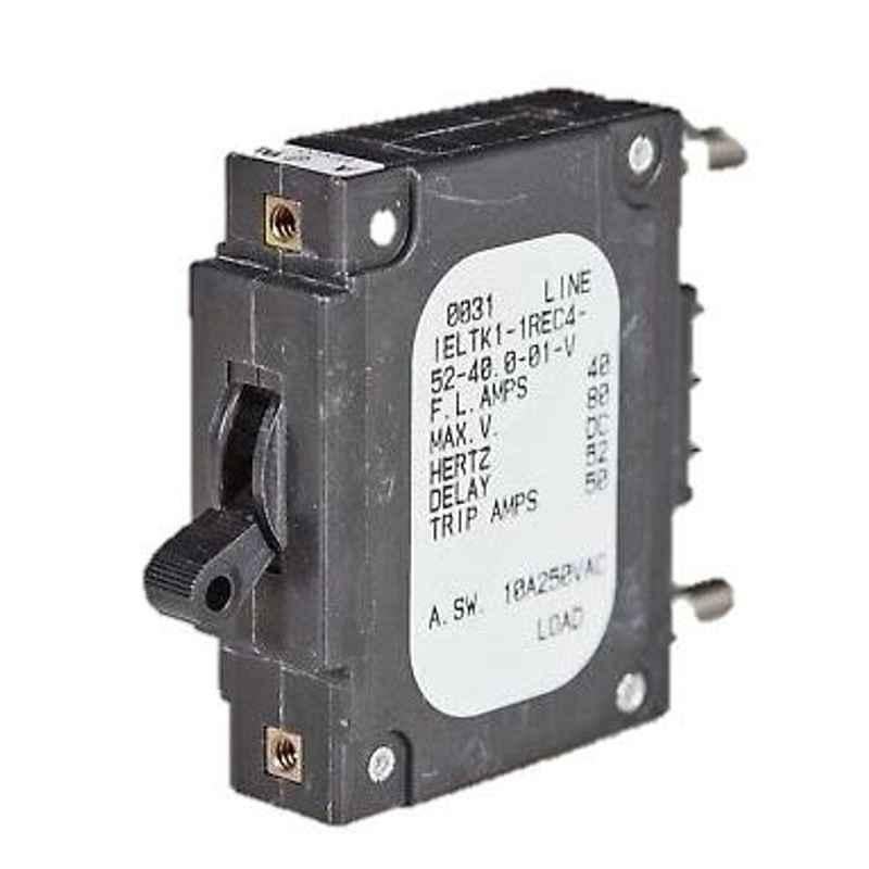 SENSATA 50A AC DC Lever Panel Mount Magnetic Circuit Breaker, IELH11-1-52-50.0-01-V
