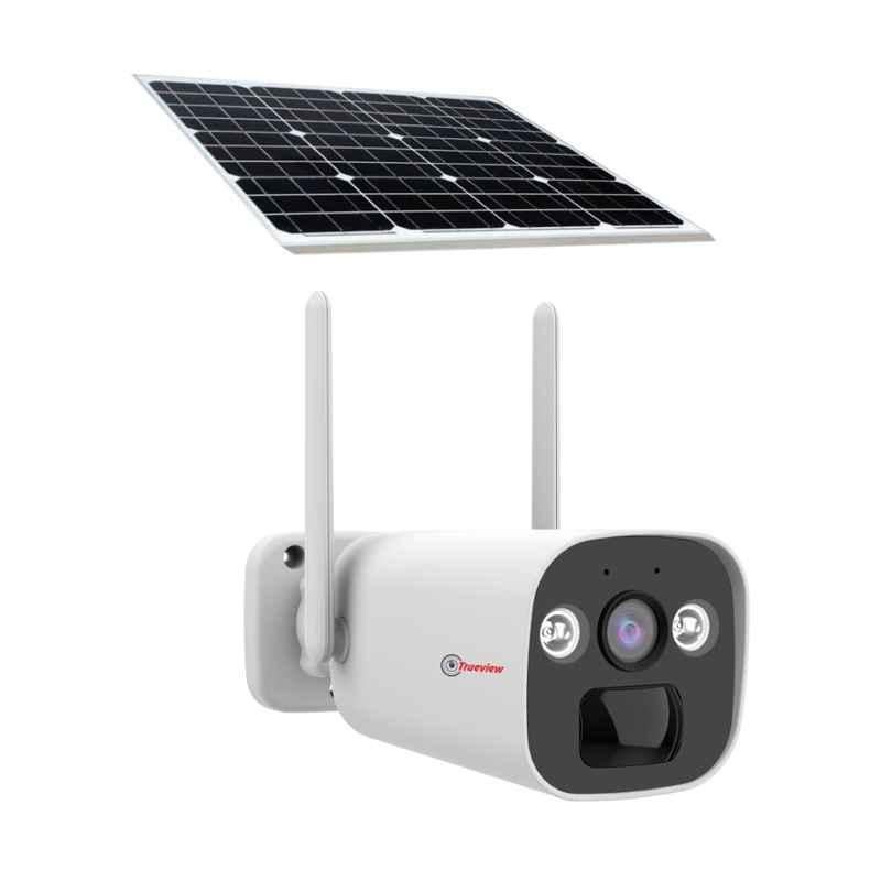 Trueview 4MP White 4G SIM Solar Powered Advanced Bullet CCTV Security Camera