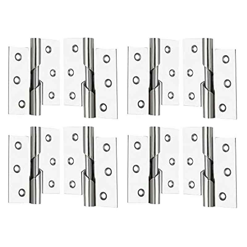Screwtight 3 inch Iron Chrome Finish Door & Cabinet Rising Butt Hinge, S171001CP-8 (Pack of 8)