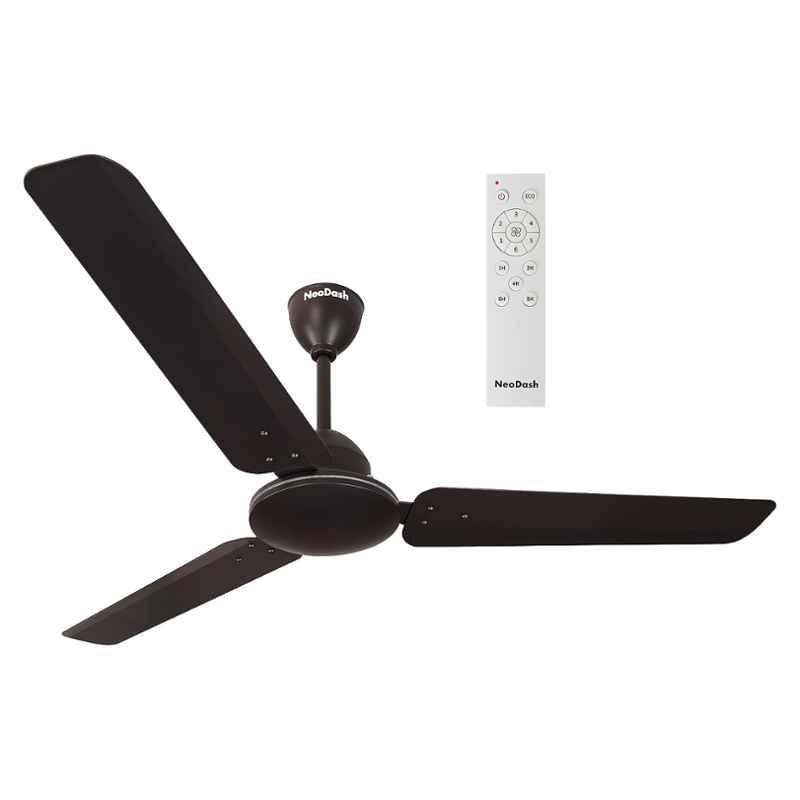 NeoDash EXA 28W Matte Black 5 Star BLDC Ceiling Fan with Remote Control & 3 Years Warranty, ND-ADEX-1200-MK, Sweep: 1200 mm