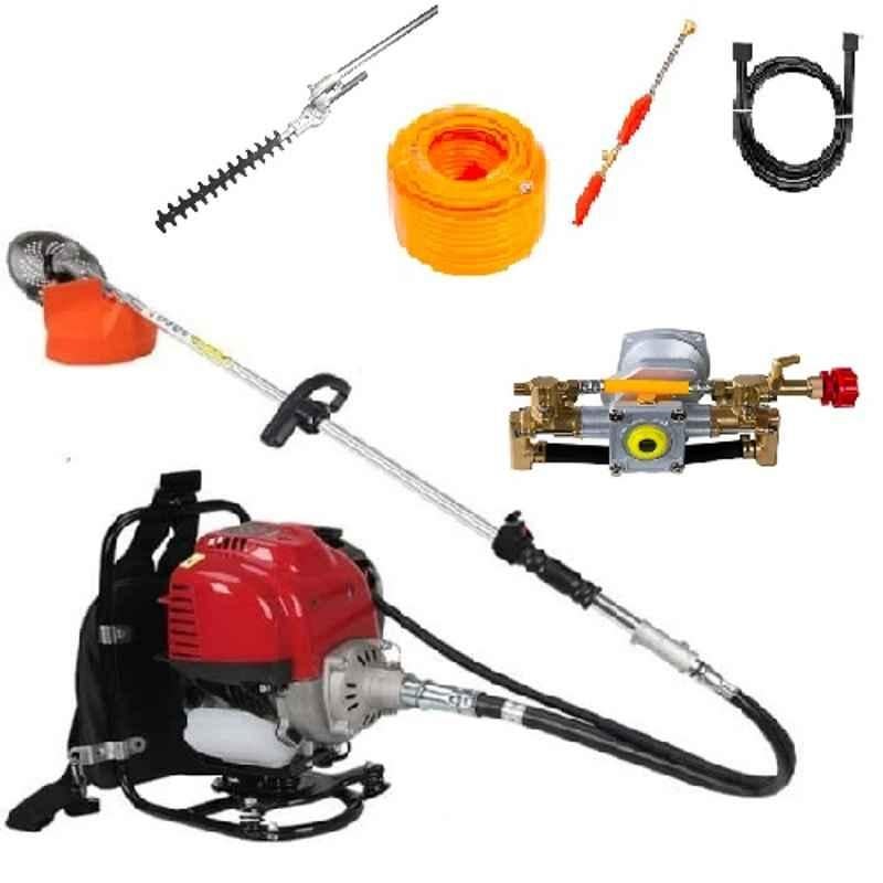 Greenleaf 1.7HP Backpack Brush Cutter with Power Sprayer & Hedge Trimmer Attachment, BP-GX-35 PS-HT