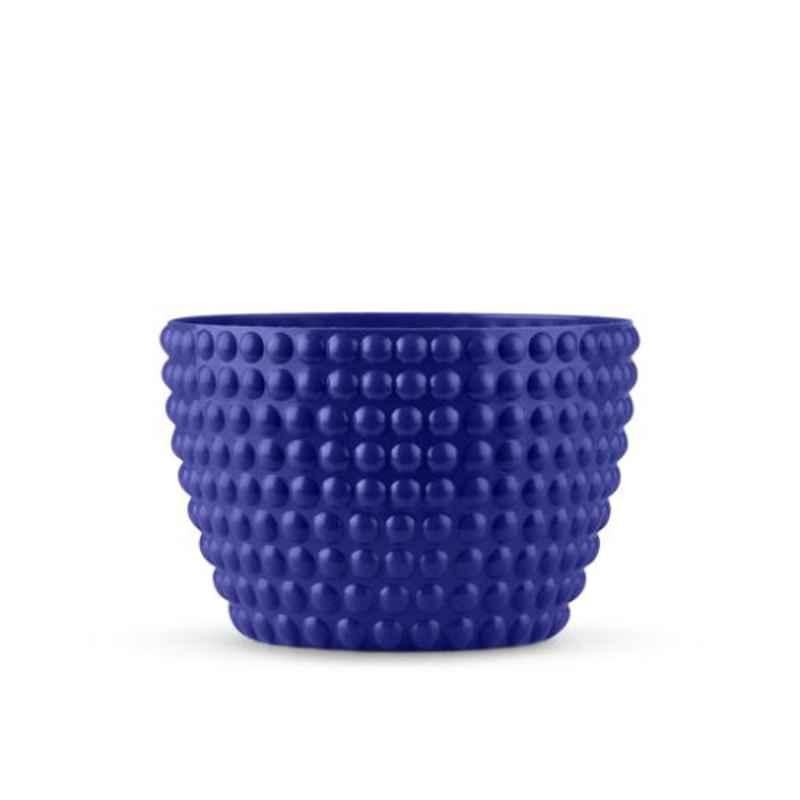 Blume 4.5 inch Royal Blue Plastic Polka Dot Round Flower Pot, EB-PD-RB-1