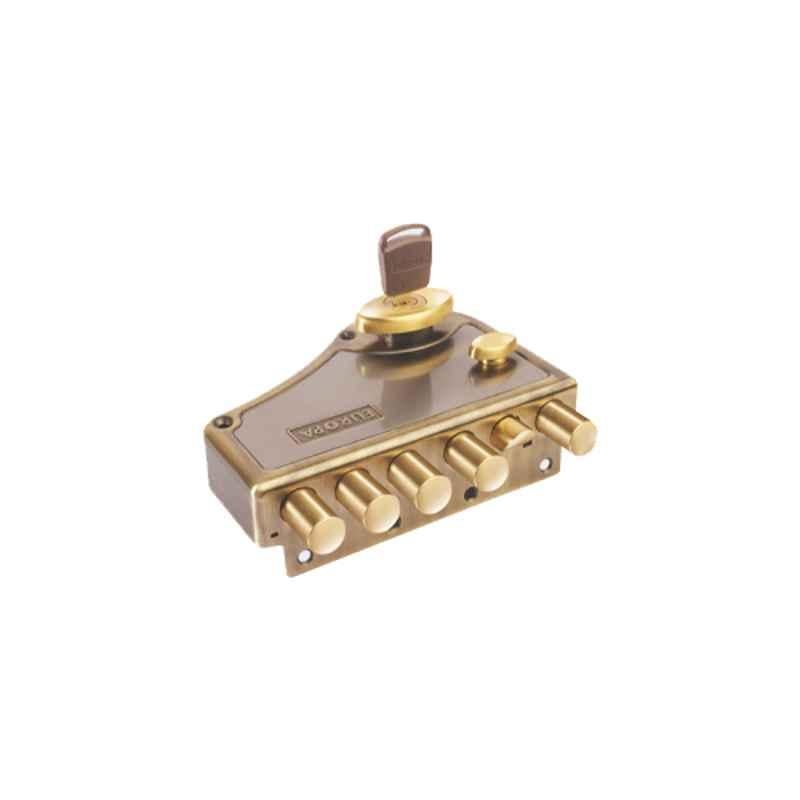 Europa 18mm Antique Brass Hexabolt Main Door Lock with 5 Dead Bolts & 1 Latch Bolt, H640