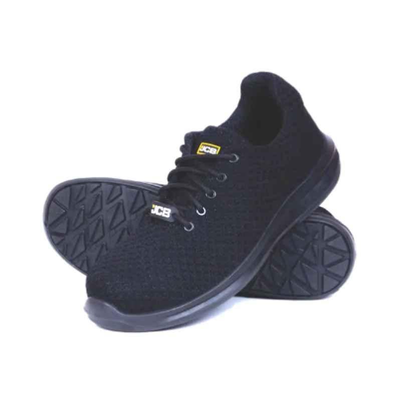 JCB POWERBOOM Flynet Steel Toe Black Work Safety Shoes, Size: 6
