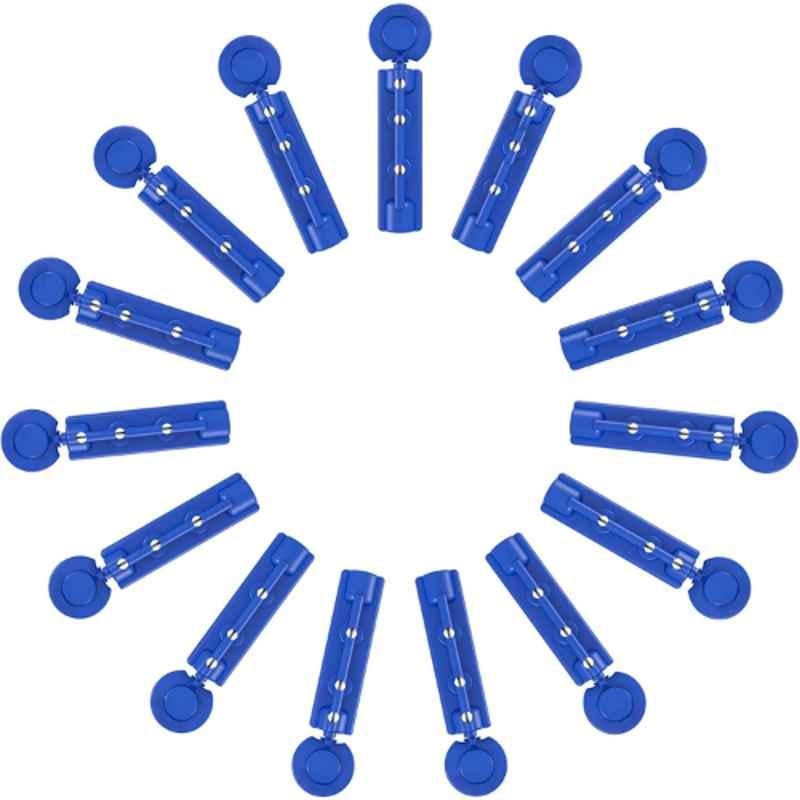 Aspen 100 Pcs 28 Gauge Stainless Steel & ABS Blue Round Glucometer Sterile Blood Lancet Needle Set