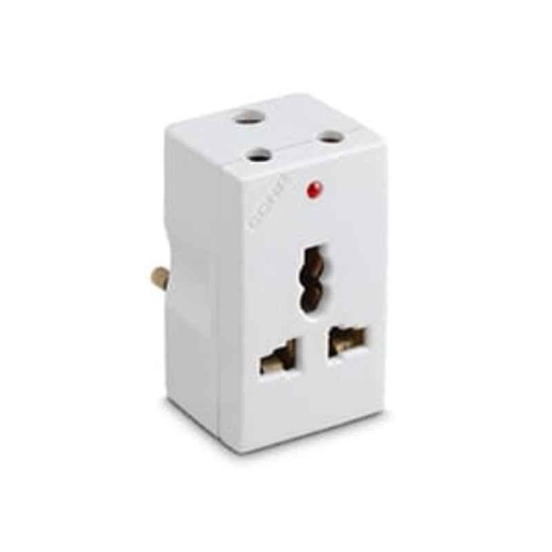 Cona Smyle 2071 Gold 6A 3 Pin Polycarbonate Multi Plug with Socket & Indicator (Pack of 10)