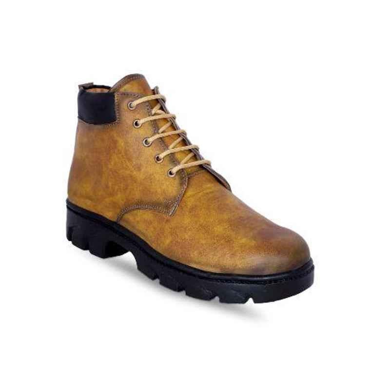Ryko SS006 Synthetic Leather Steel Toe Tan Safety Shoe, Size: 8
