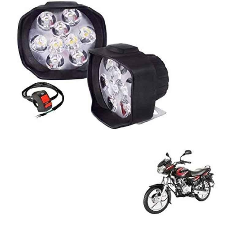 Kozdiko 2 Pcs Sheen 15W 9 LED 6000k Transformer Bumble Bee Style LED Fog Light Set for Bajaj Discover 125, koz_81264