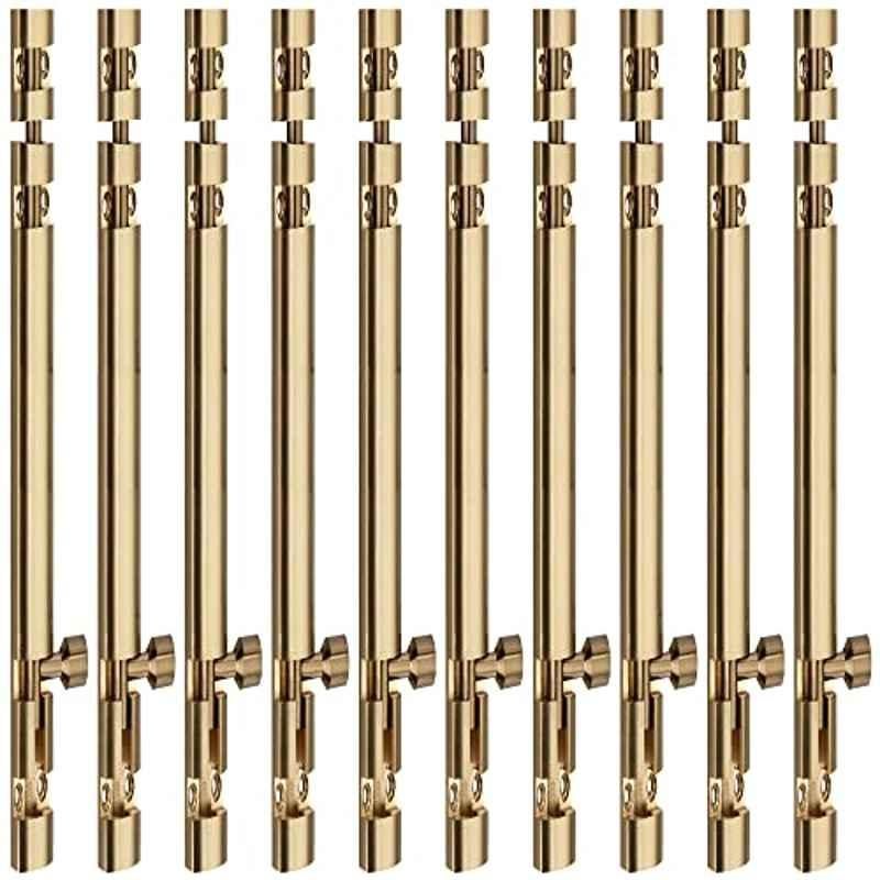 Screwtight Xylo 12 inch Aluminium Gold Finish Tower Bolt, XYLO-GOLD-12IN-10 (Pack of 10)