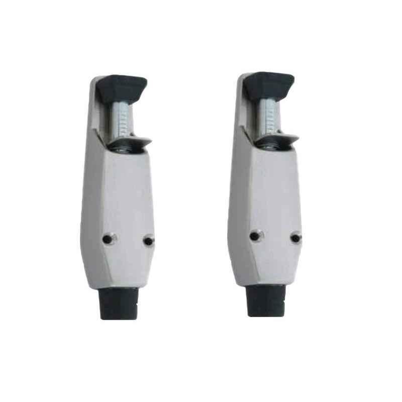 Smart Shophar 5 inch Aluminium Alloy Silver Summary Door Stopper, SHA30ST-SUMM-SL05-P2 (Pack of 2)