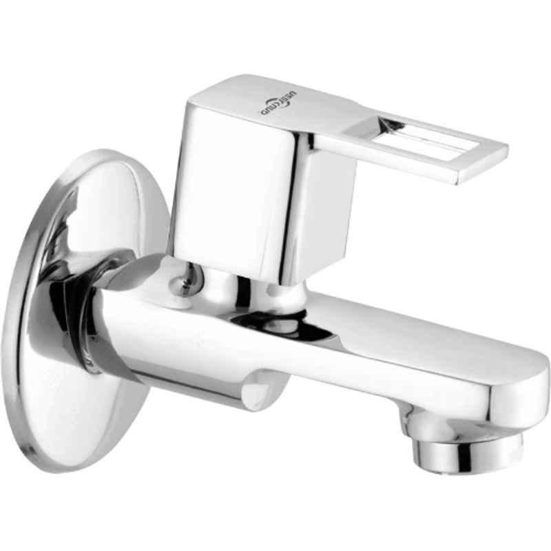 Neelkund Brass Silver Chrome Finish Square Cut Bib Tap