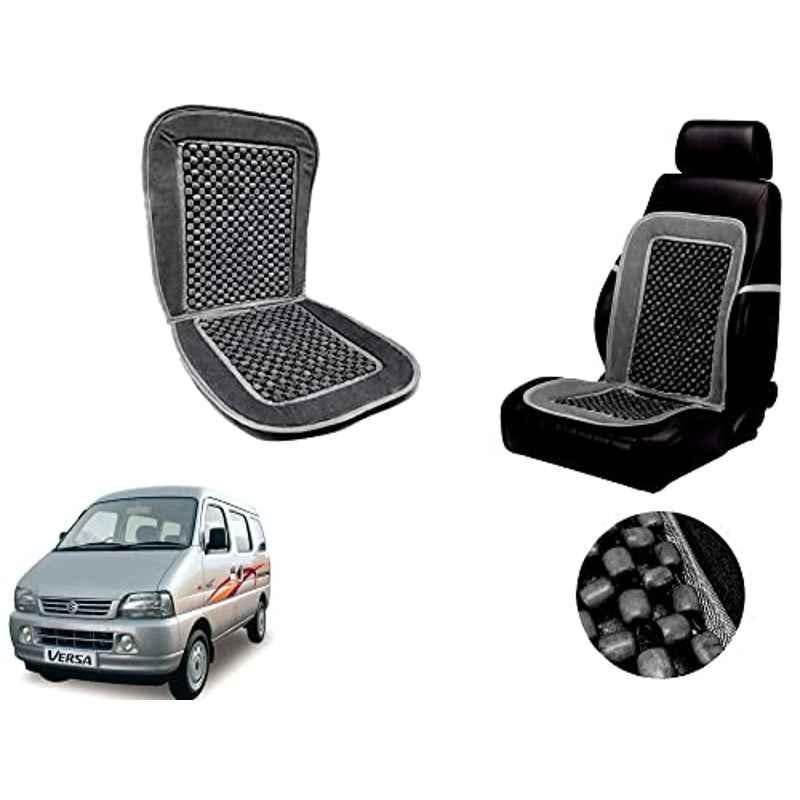 Auto Pearl PU, Velvet & Wooden Beads Grey Rectangular Seat Cushion for Maruti Suzuki Versa