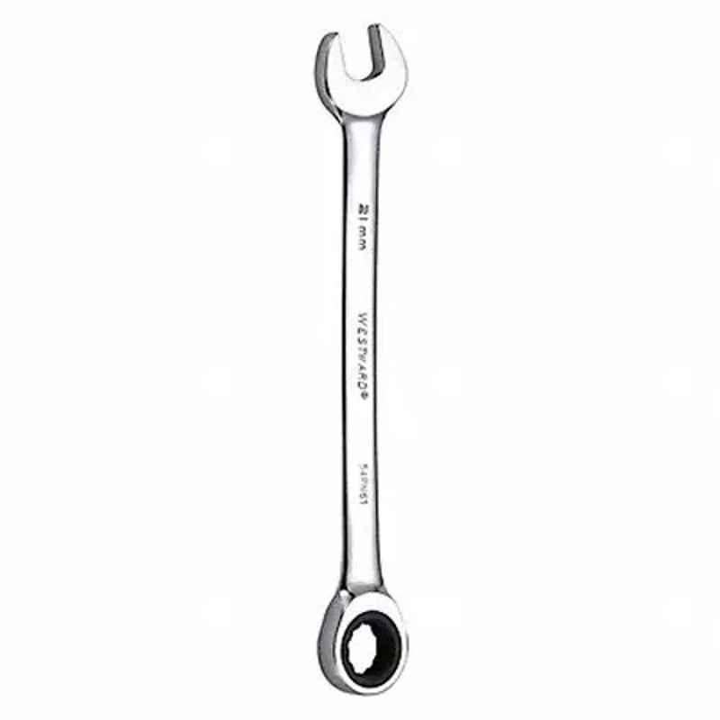Westward 11-3/8 inch Alloy Steel Chrome Ratchet Wrench, 54PN61